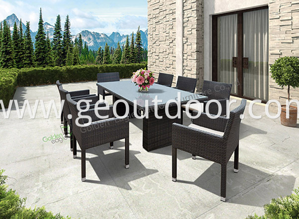 PE wicker outdoor patio dining set